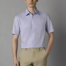 Louis Philippe Purple Cotton Regular Fit Printed Shirt image 1