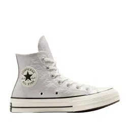 Converse Women's Chuck 70 Crinkled Leather High Top Grey Sneakers image 1