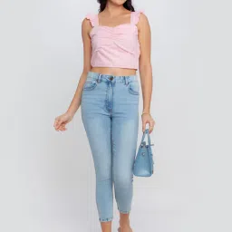 Zink London Light Blue Relaxed Fit High Rise Jeans image 4