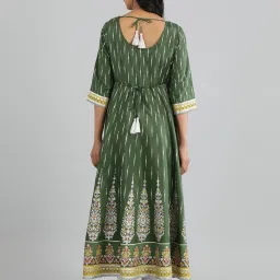 Aurelia Olive Green Printed A Line Kurta image 2