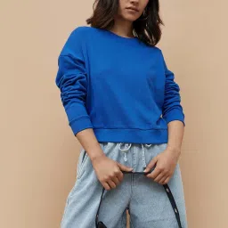 Ginger by Lifestyle Blue Cotton Sweatshirt image 1