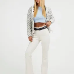 Guess White Print Full Sleeves Jacket image 3