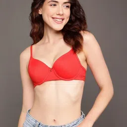 Clovia Red Padded Half Coverage Push-Up Bra image 1