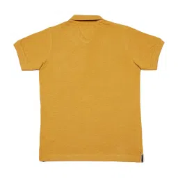 Octave Kids Mustard Melange Cotton Polo T-Shirt image 2