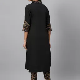 Ziyaa Black Printed Straight Kurta image 2