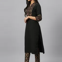 Ziyaa Black Printed Straight Kurta image 3