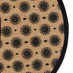 Saral Home Abstract Black Cotton Round AntiSkid Placemats - Set of 2 image 3