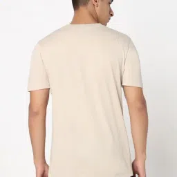 R&B Beige Cotton Regular Fit Printed T-Shirt image 2