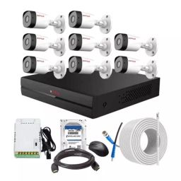 CP PLUS CCTV Combo Kit 2.4 MP Full HD Audio Indoor & Outdoor with 8 Channel DVR 8 Bullet Camera, 8 Channel SMPS, 70 m Copper Cable 1 TB HDD & Connectors-picture-1