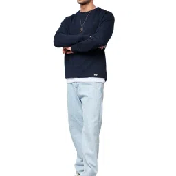 The Souled Store Navy Round Neck Sweatshirt image 5