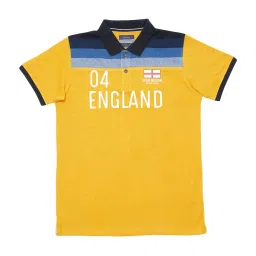 Octave Kids Mustard Cotton Printed Polo T-Shirt image 1