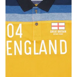 Octave Kids Mustard Cotton Printed Polo T-Shirt image 3