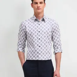 Arrow New York White Slim Fit Printed Shirt-picture-38