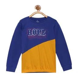 Kiddopanti Kids Royal Blue & Grey Cotton Printed Full Sleeves T-Shirt Set image 2