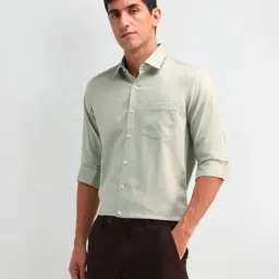 Arrow Green Slim Fit Checks Shirt image 3