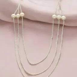 Sri Jagdamba Pearls 925 Silver 3 String Lavish Necklace-image-31