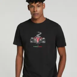 Puma Scuderia Ferrari Motorsport Black Cotton Regular Fit Printed Sports T-Shirt-image-47