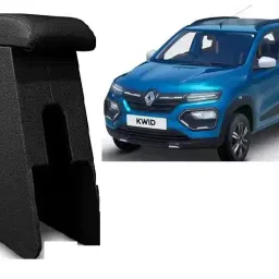 SCA SureStriv Heavy Quality Car Center Console/Handrest/Armrest Custom fit Wooden and Rexene for Renault Kwid All Model Black-picture-45