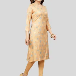Saree Swarg Yellow Printed Straight Kurta image 4
