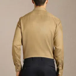 Louis Philippe Beige Cotton Regular Fit Shirt image 2