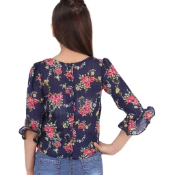Cutecumber Kids Navy Floral Print Top image 2