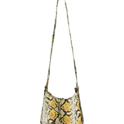 PELLE LUXUR Yellow & Black Animal Effect Small Shoulder Bag-picture-14