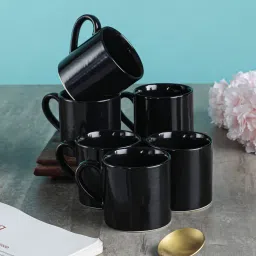 VarEesha Black Ceramic Cups - Set of 6 image 1