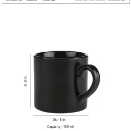 VarEesha Black Ceramic Cups - Set of 6 image 5