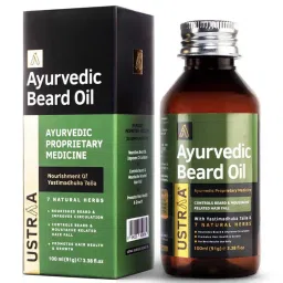 Ustraa Ayurvedic Beard Growth Oil & Strong Hold Hair Wax Matte Look Combo image 3