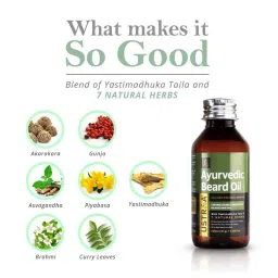 Ustraa Ayurvedic Beard Growth Oil & Strong Hold Hair Wax Matte Look Combo image 4