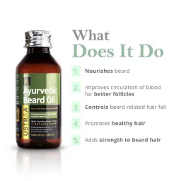 Ustraa Ayurvedic Beard Growth Oil & Strong Hold Hair Wax Matte Look Combo image 5