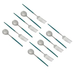 VarEesha Blue Steel  Tea Spoons & Forks - Set of 12 image 2