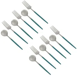 VarEesha Blue Steel  Tea Spoons & Forks - Set of 12 image 3