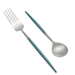 VarEesha Blue Steel  Tea Spoons & Forks - Set of 12 image 4