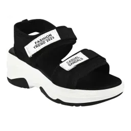 Shoetopia Kids Black & White Floater Sandals image 4