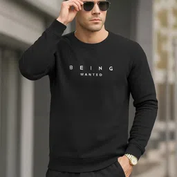 BEING WANTED Men Black Printed Sweatshirts-picture-38