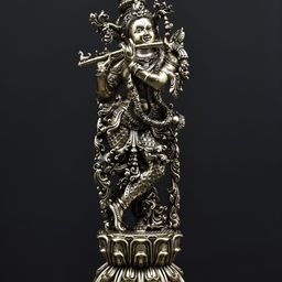 Exotic India Gold-Toned Krishna Religious Idol Showpiece-picture-42
