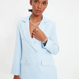Trendyol Double- Breasted Notched Lapel Collar Blazer-picture-36