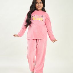 stylobug Stylo Bug Full Sleeves Placement Live Life In Full Bloom Text Printed Sweatshirt Set - Pink-picture-24