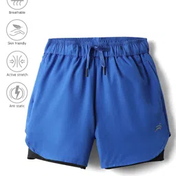 Pine Active Knit Active Stretch Solid Shorts with Tights - Royal Blue image 1