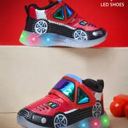 KATS Car Designed With Velcro Closure LED Shoes - Red-picture-14
