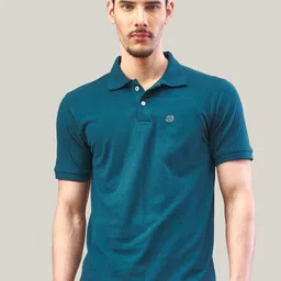 LUX NITRO Men Solid Polo Collar Cotton T-shirt-image-4