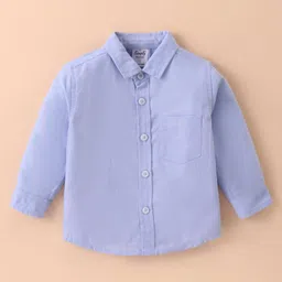 Simply Premium Cotton Woven Full Sleeves Shirt & Trouser With Bow & Suspender- Blue image 2