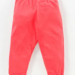 Babyhug Full Length Cotton Lounge Pants Printed and Solid Pack of 3- Blue Red image 3