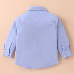 Simply Premium Cotton Woven Full Sleeves Shirt & Trouser With Bow & Suspender- Blue image 3