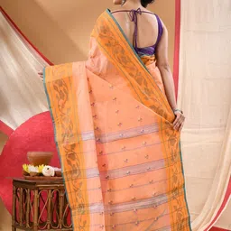 DESH BIDESH Ethnic Motifs Pure Cotton Taant Saree image 4