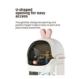 Polka Tots QuackStack Kids Storage Drawer Rack 4-Tier Toy, Book & Clothes Organizer with Wheels - White image 5