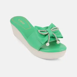 Lavie Embellished Wedge Sandals With Bows image 2