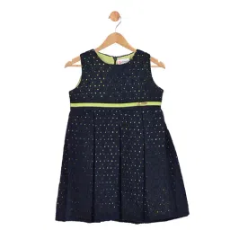 Peppermint Kids Navy Embroidered Dress-image-13