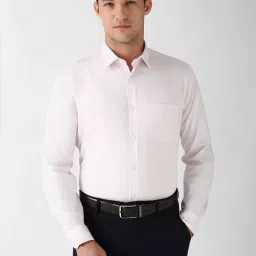 Peter England Pink Cotton Regular Fit Texture Shirt image 1